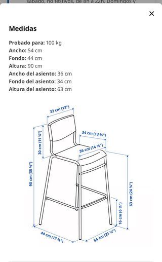 Taburetes Ikea negros. Impecables