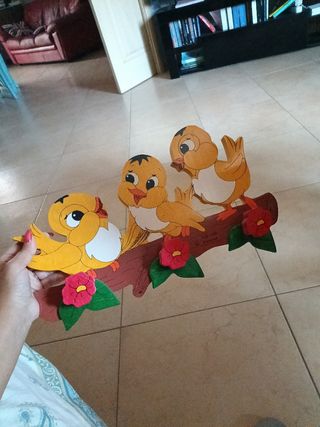 Appendiabiti uccellini legno vintage