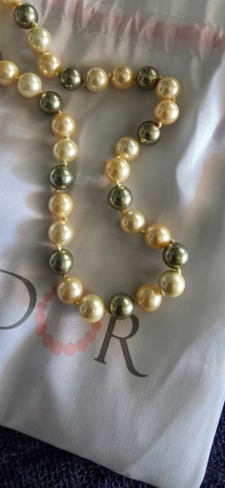 Collar perlas PERLDOR dorado-gris