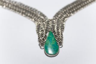 Collar Gargantilla Con Piedra Crisocola Turquesa