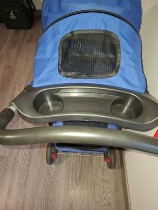 Passeggino per cani blu