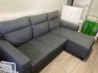 Sofá 3 plazas IKEA chaise-longue gris