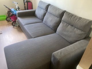 Sofá 3 plazas IKEA chaise-longue gris