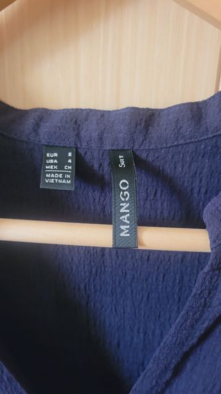 Camisa Mango azul marino sin mangas