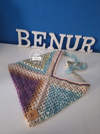 Bolso crochet multicolor hecho a mano