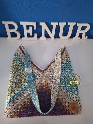 Bolso crochet multicolor hecho a mano