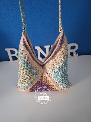 Bolso crochet multicolor hecho a mano
