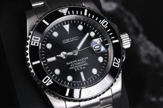 Seiko Mod Submariner negro - reloj automático