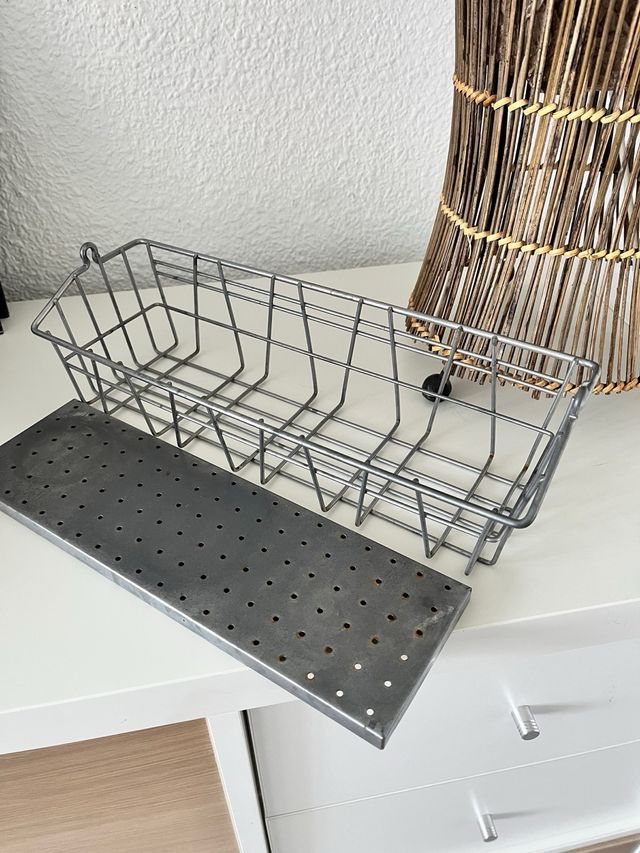 Cesta metálica gris - organizador