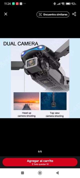 Dron plegable con 2 cámaras estabilizacion auto