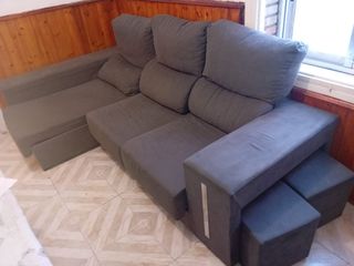 Sofá chaise longue gris