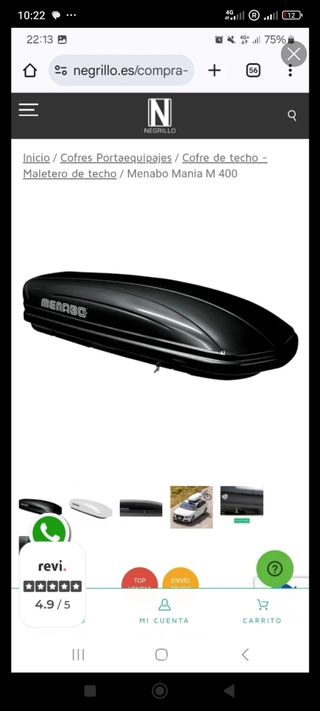 Menabo Mania M 400 - Cofre techo