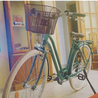 Bicicleta paseo vintage verde
