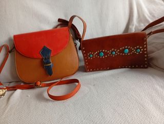Bolsos cuero: marrón & naranja