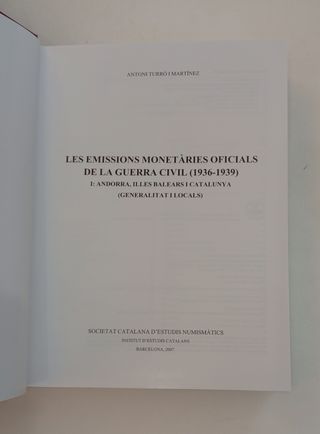 Libro: Emissions Monetaries Guerra Civil