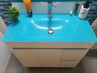 Mueble baño - lavabo + espejo - espacio reducido