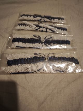 4 ligas nuevas novia azul y blanco