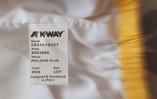 Giacca K-way gialla impermeabile