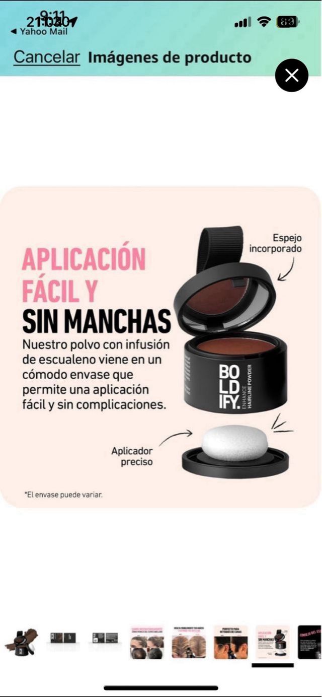 Polvos BOLDIFY para cubrir canas