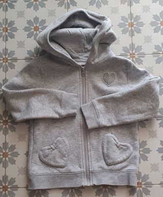 Felpa bimba grigio con cuori