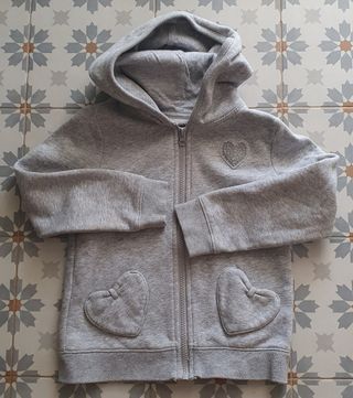 Felpa bimba grigio con cuori
