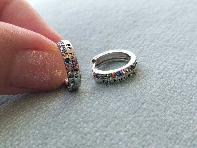 Pendientes aro multicolor plata de ley