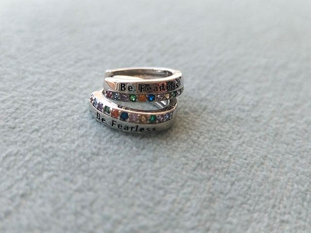 Pendientes aro multicolor plata de ley