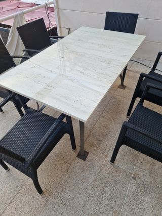 Mesa exterior mármol travertino