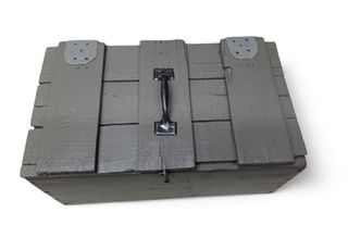 Cassetta legno vintage verde militare