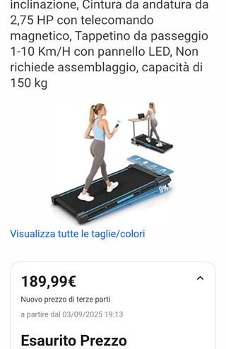 Tappeto da corsa pieghevole