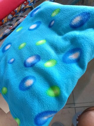 Coperta pile blu e verde