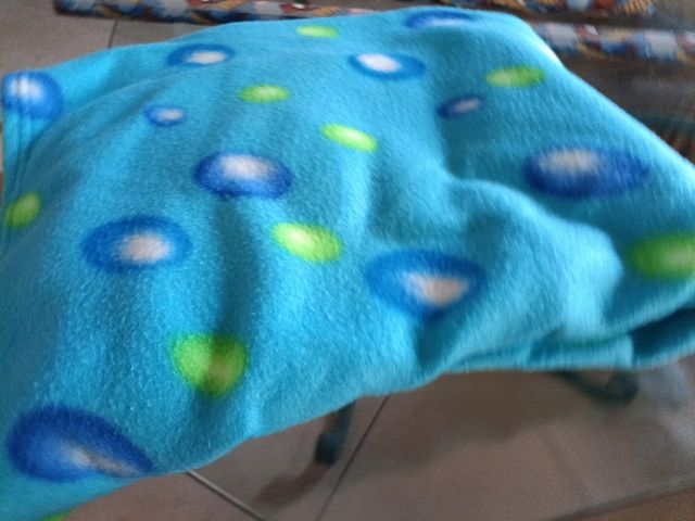 Coperta pile blu e verde