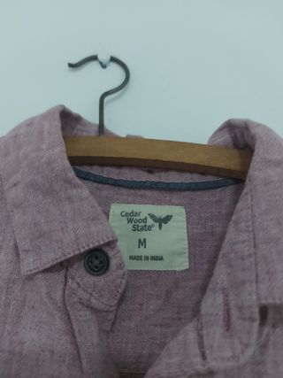 Camisa lino rosa - M