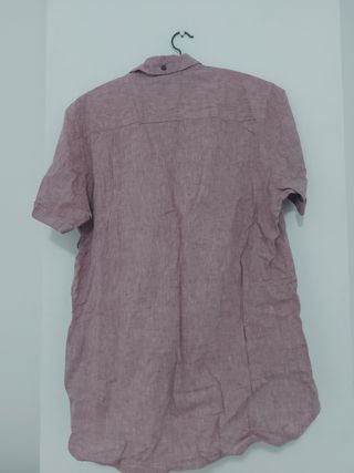 Camisa lino rosa - M