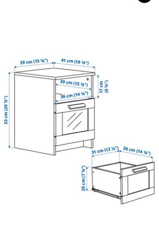 Mesitas de noche Ikea blanco-gris