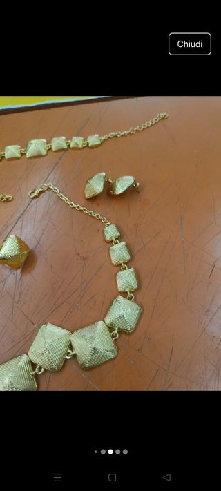 Parure oro | Collana, braccialetto e anelli