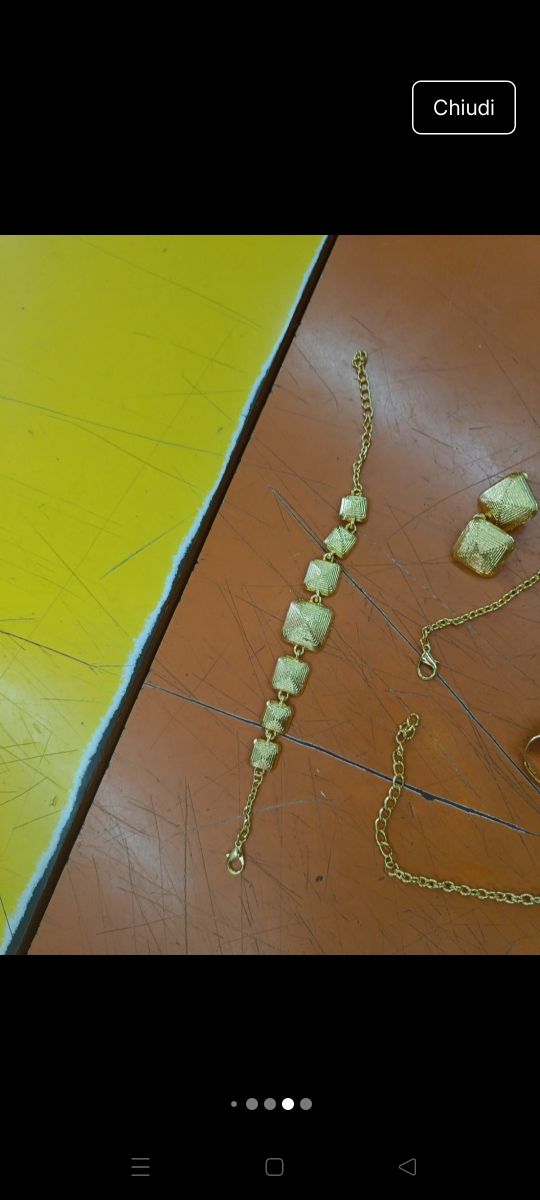 Parure oro | Collana, braccialetto e anelli