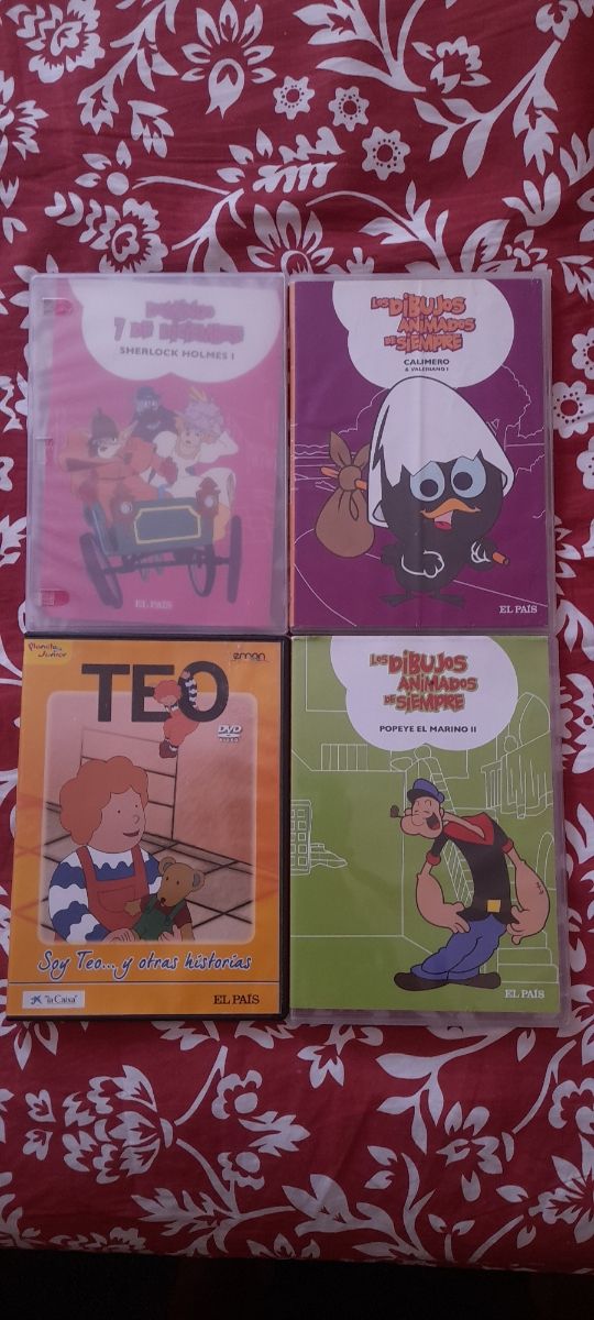 4 DVDs dibujos animados infantiles