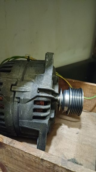 Alternador usado  convertido a Motor eléctrico
