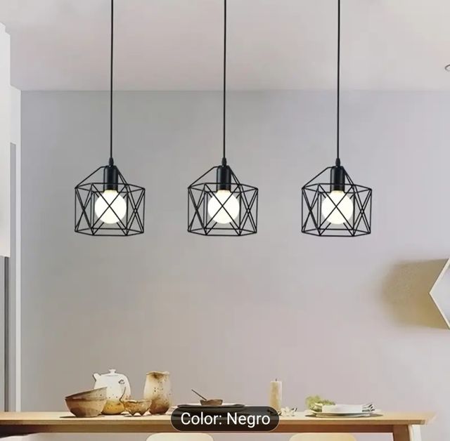 Lámpara colgante 3 luces - Negra