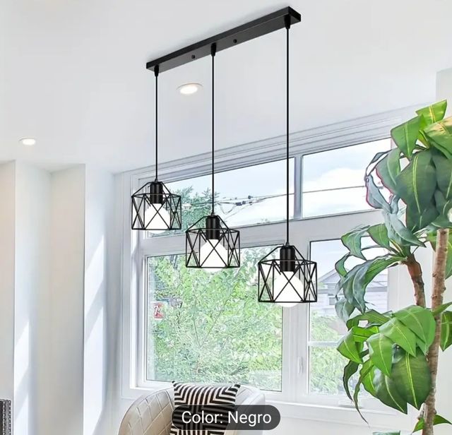 Lámpara colgante 3 luces - Negra
