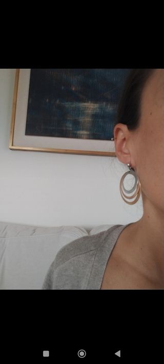 Pendientes 3 aros oro plata