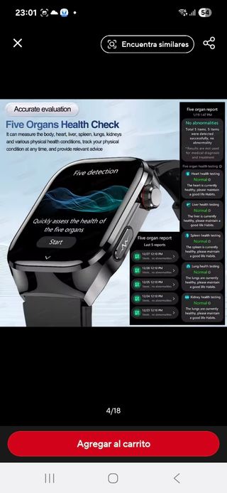 Smartwatch, compatible samsung y Iphone