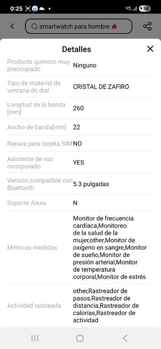 Smartwatch, compatible samsung y Iphone