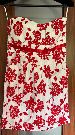 Vestido fiesta rojo y blanco