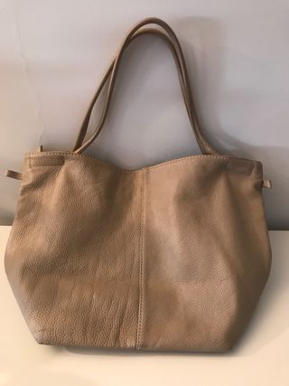 Bolso beige piel