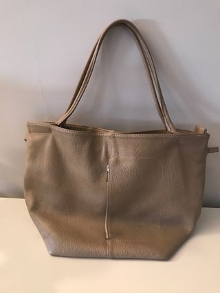 Bolso beige piel