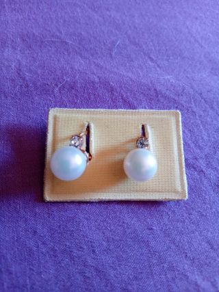 Pendientes perla & brillantes
