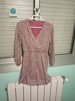 Vestido Benetton floral rosa talla 8_10