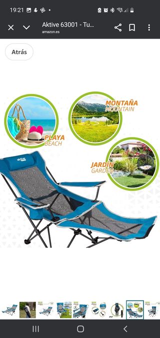 2 Sillas camping plegables azules